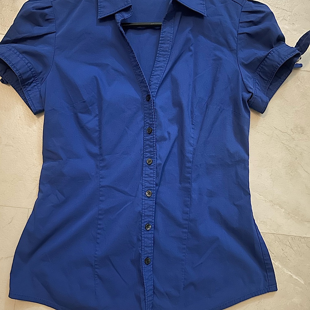 Express Blue short sleeve blouse Small
